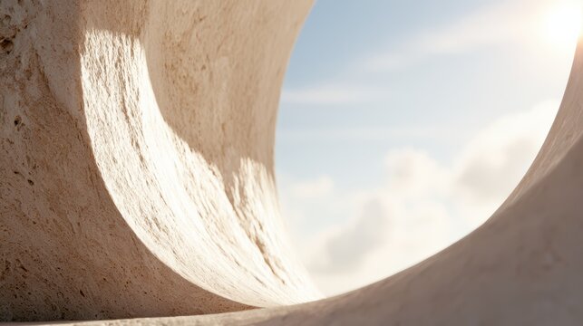 Stone arch edge with soft cloud texture background pattern