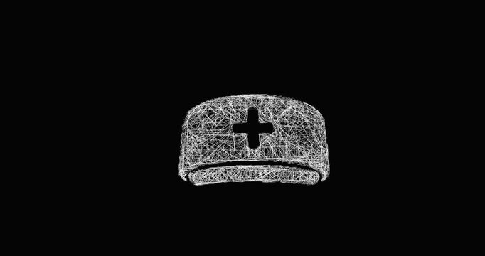Sketch surgical cap icon animation - smooth progressive reveal