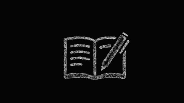 Sketch journal icon animation - smooth progressive reveal