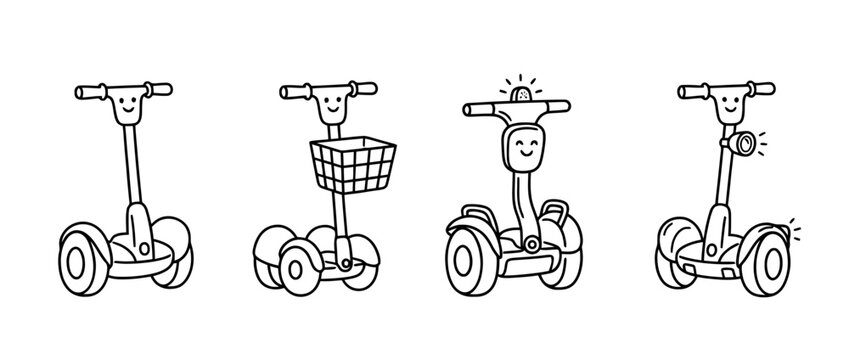segway cute monoline vector set collection