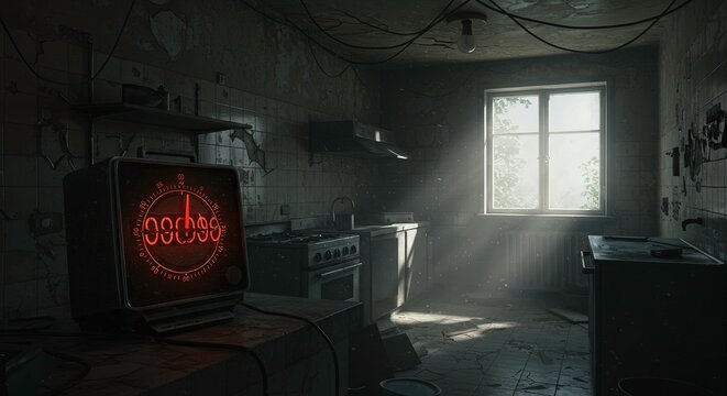 Abandoned room with old furniture.
