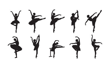 Ballet dancers in graceful poses, elegant silhouettes for dance and performance arts. © Nuruzzaman