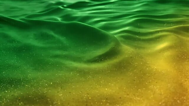 Green and yellow water texture, abstract ocean background, wavy liquid surface, eco-friendly gradient