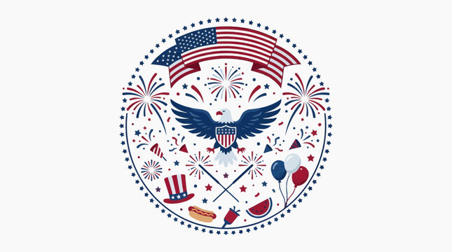 Patriotic american symbols and food