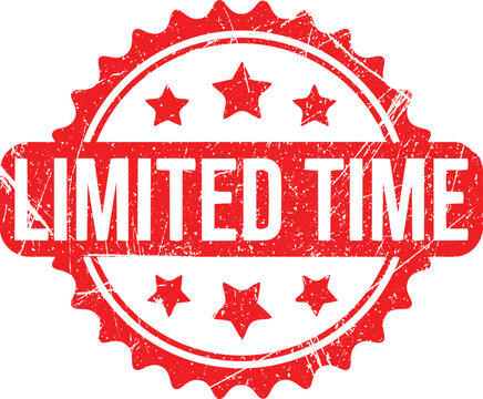 Limited Time Offer: A captivating red stamp seal emphasizes urgency and scarcity, symbolizing a limited opportunity.