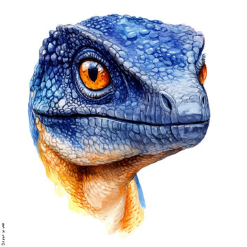 Troodon, soft and charming watercolor, isolated on a white background, delicate and elegant style.