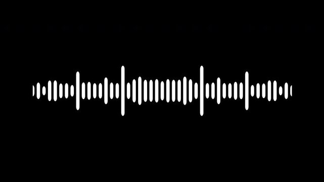 White audio waveform spectrum animation, 4k