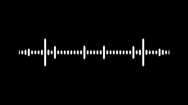 White audio waveform spectrum animation, 4k