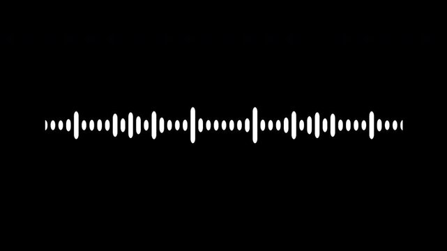 White audio waveform spectrum animation, 4k