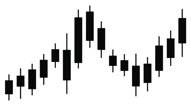 Stock market chart candlestick graph trading finance analysis investment business growth trend