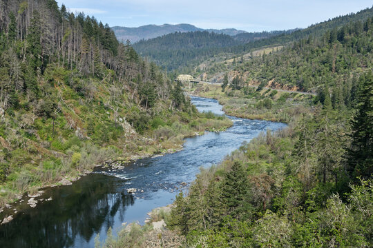 Rogue River In Oregon Below Hellgate Canyon