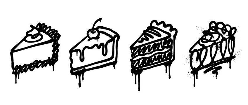 cheesecake , spray paint style , vector 