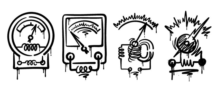 galvanometer , spray paint style , vector 