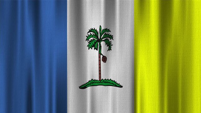 Pulau Pinang Flag Animation With Fabric Texture