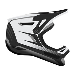 Naklejka premium Side View of Downhill and BMX Safety Gear Helmet