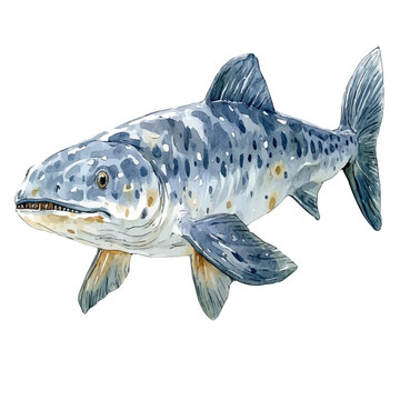Ichthyosaurus, high quality watercolor, isolated on a white background, vibrant details.