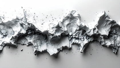 Obraz premium Abstracted Terrain: An abstract representation of a mountain range, captured in a monochromatic study of texture and form. 