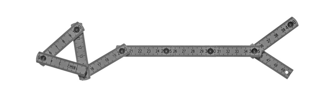Folding ruler isolated on white background, clipping path, design element
