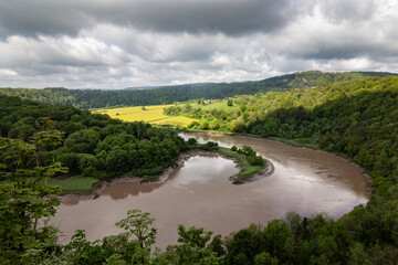 Obraz premium Horseshoe bend of the River Wye from Wintour's Leap viewpoint