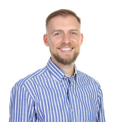Obraz premium Portrait of English teacher on white background
