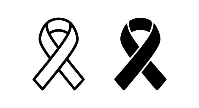 Ribbon Icons, Awareness Symbol, Mourning, Support, Vector Graphics