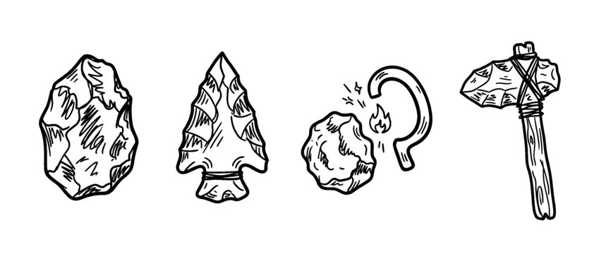 flint , pen scribble , kid Hand drawn , vector