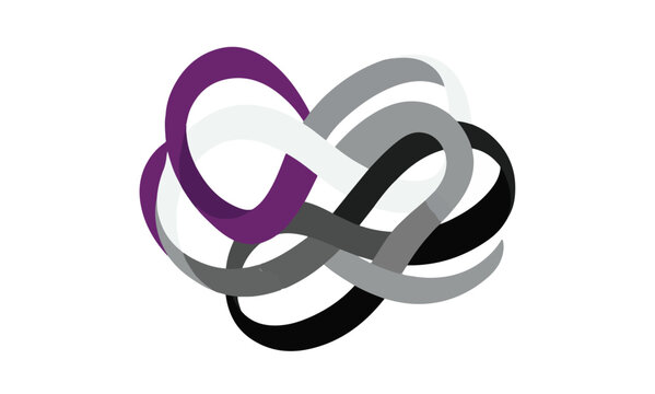 Flat icon of a demisexual pride flag stripe with intertwined loops