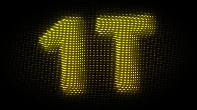 3D Golden 1T, One Trillion Number Particle Animation on Dark Background, Glowing Dot Grid 3D Rotating Trillion Milestone Symbol Seamless Loop, 4K