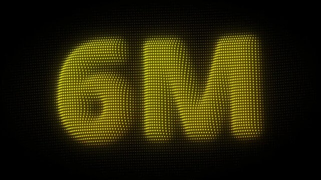 3D Golden 6M, Six Million Number Particle Animation on Dark Background, Glowing Dot Grid 3D Rotating Million Milestone Symbol Seamless Loop, 4K