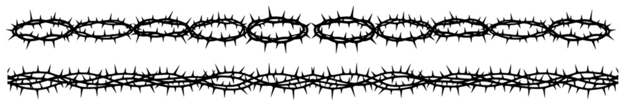 Crown of thorns religious border frame design element vector