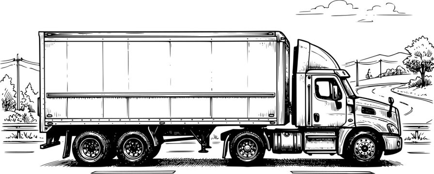 Van icon. Cargo minibus. Black contour linear silhouette. Side view. Editable strokes. Vector
