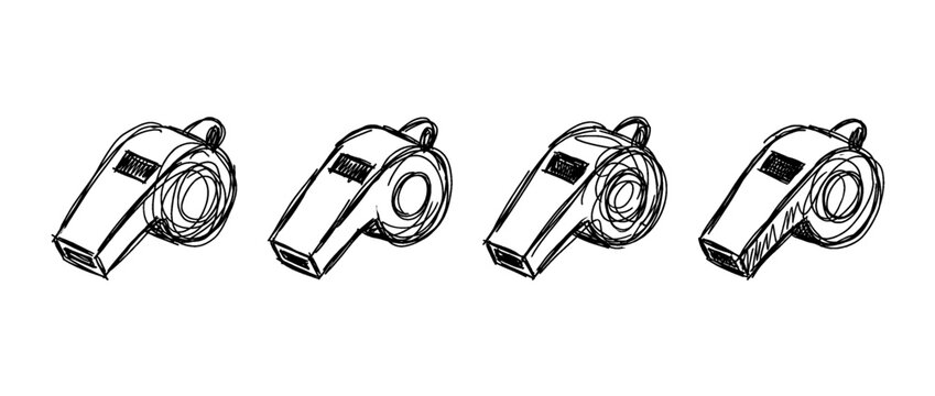 whistle , pen scribble , kid Hand drawn , vector