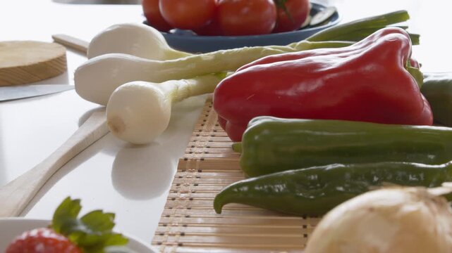 Colorful Fresh Vegetables Still Life Mediterranean Kitchen
