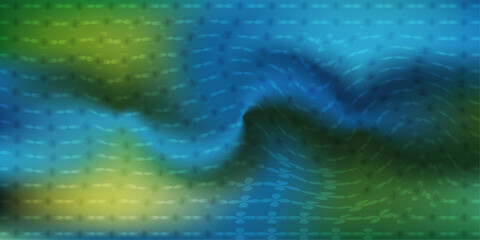 Fototapeta premium Abstract flowing blue and green waves background with digital smooth motion