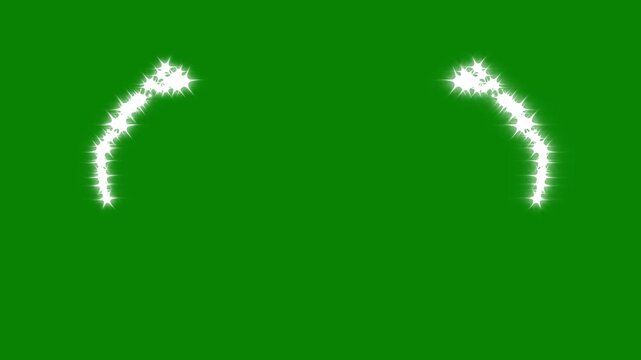 Luxury white glitter sparkles line trail, magic sparkles glitter line stars, magic dust, pixie dust path and green screen, glitter stars background overlay.