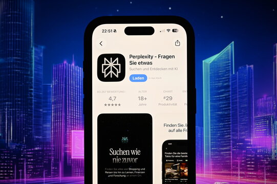 Germany &ndash; May 6, 2026: Perplexity App on the phone