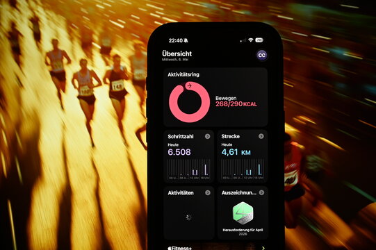 Germany &ndash; May 6, 2026: Step counter on the iPhone