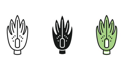Fototapeta premium three hand gestures expressing emotions flat design vector illustration
