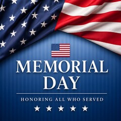 Memorial Day graphic with American flag