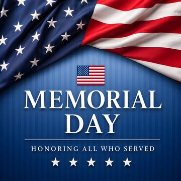 Memorial Day graphic with American flag