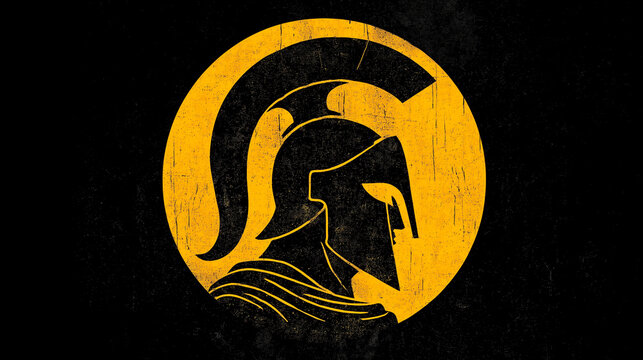 Minimalist, vector, amarelo e preto, espartano, vendas.