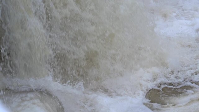 Waterfall Sequence at Keila Joa, Estonia Close-up of Rushing Water and Natural Beauty