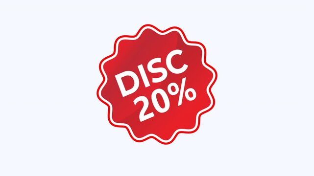 Red starburst 20 percent discount. Ideal for marketing promotions, sales announcements, retail websites, and advertising campaigns.
