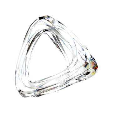 3d Render Abstract Dispersion Glass, Isolated holographic spectrum shape, Futuristic modern minimalist Y2K aesthetic, Transparent background, 3d illustration