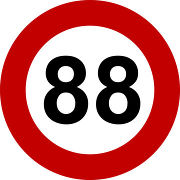 Speed Limit 88 kmh Traffic Sign Vector