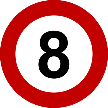 Speed Limit 8 kmh Traffic Sign Vector