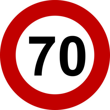 Speed Limit 70 kmh Traffic Sign Vector