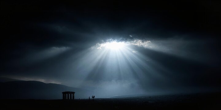 A temple of the Lord God Almighty, minimalist vector style illustration