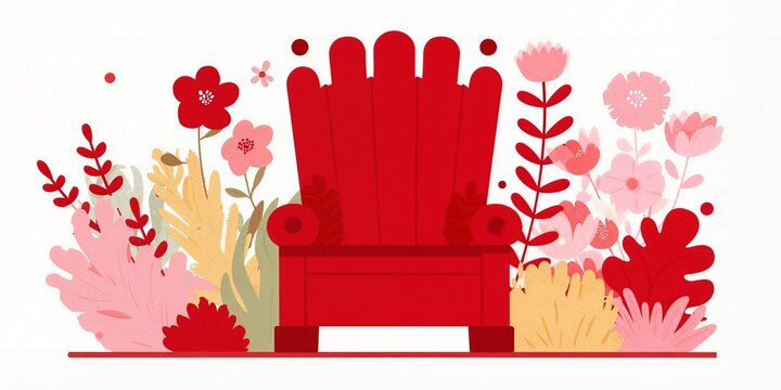 A throne of grace, minimalist vector style illustration