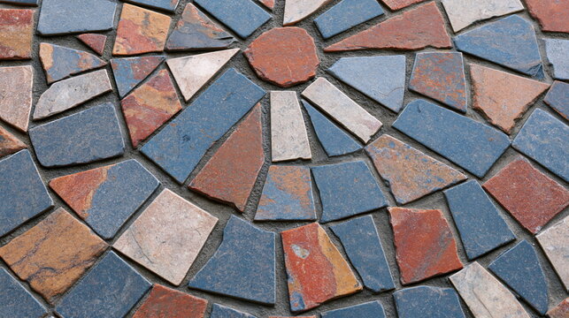 Intricate Close-Up of Multicolored Mosaic Tesserae with Organic Patterns, Evoking a Sense of Whimsy and Cultural Richness